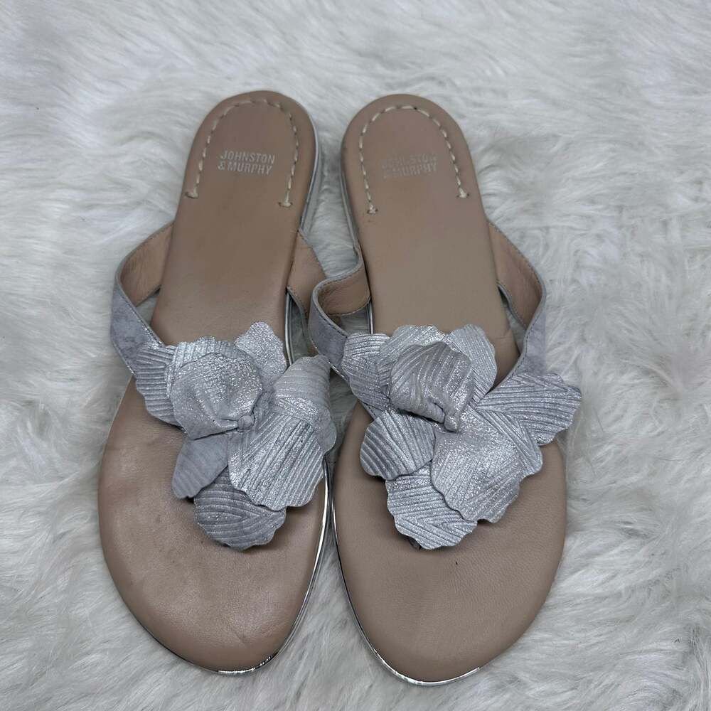 Johnston & Murphy Reanne Leather Floral Sandals